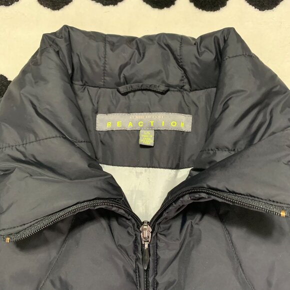 Kenneth Cole Reaction Down Filled Puffer Vest Womens L Black Full Zip Lined - Picture 2 of 8